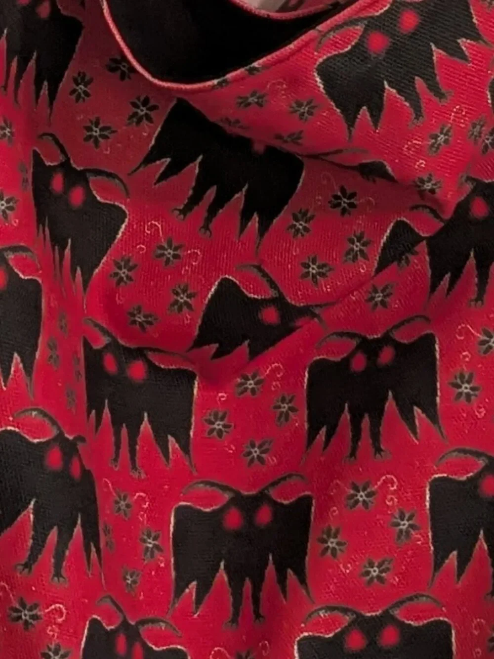 Mothman Cryptid Canvas Tote Bag lined with Black cotton
